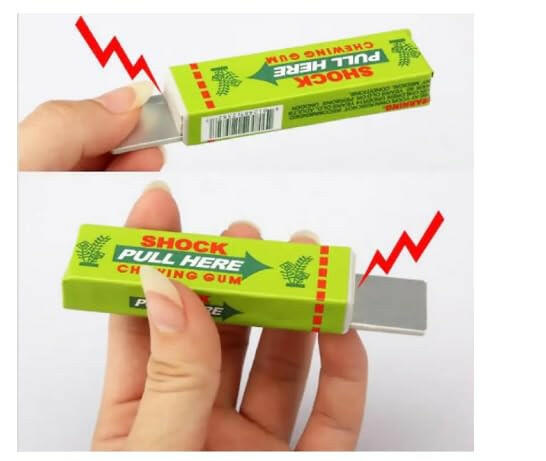 Electric Shock Chewing Gum Prank Toy (2-Pack) | Funny Gag Joke for Friends & Family | Harmless Practical Joke.