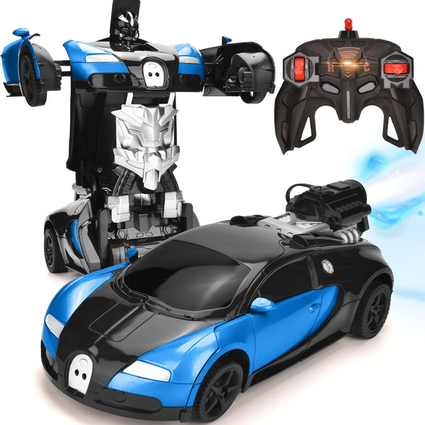 Transforming RC Robot Car with Gesture Sensing | 1:14 Scale Deformation Vehicle with 360° Drifting | Blue.