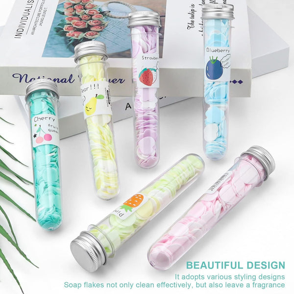 Flavored Paper Soap Sheets in Test Tubes (6-Pack) | Portable Hand Soap for Travel & Kids | On-the-Go Hygiene.