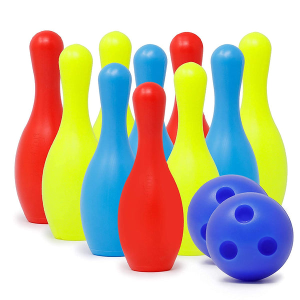 Bowling Toy Set with 10 Bottles and 2 Balls Game for Kids - Multicolor