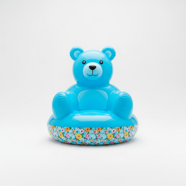 Inflatable Teddy Bear Chair for Kids | Cute PVC Animal Sofa & Air Chair for Toddlers | (1-Seater, Multicolor).