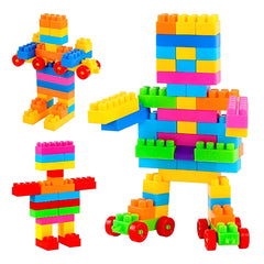 200+ Piece DIY Building Blocks Set with 24 Wheels | Educational Puzzle & Construction Toy for Kids.