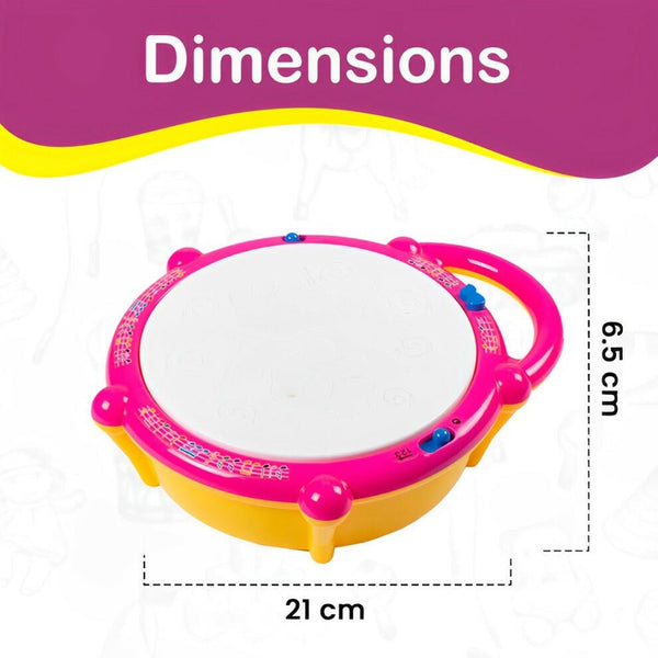 Kids Musical Flash Drum Set | 3D Lights & 2 Drum Sticks | Age 3+ Educational Toy.