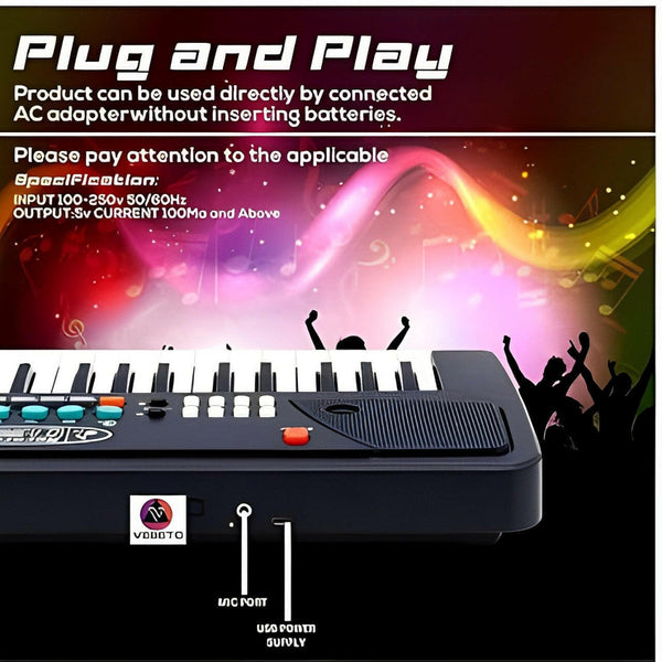 Bigfun 37-Key Kids Piano Keyboard | Mic, Recording & DC Power Option | 2025 Model.