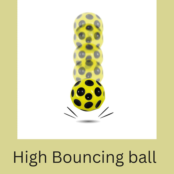 High-Bounce Moon Ball (2-Pack) | Super Bouncy Cratered Rubber Ball for Outdoor Fun | Perfect for Kids & Adults.