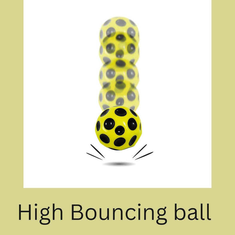 High-Bounce Moon Ball (2-Pack) | Super Bouncy Cratered Rubber Ball for Outdoor Fun | Perfect for Kids & Adults.
