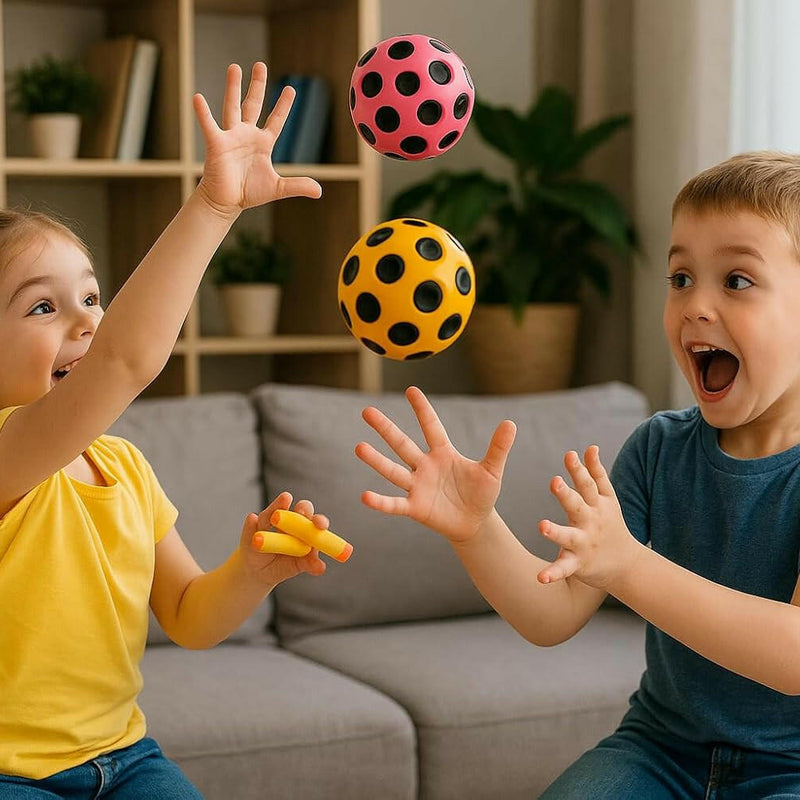 High-Bounce Moon Ball (2-Pack) | Super Bouncy Cratered Rubber Ball for Outdoor Fun | Perfect for Kids & Adults.