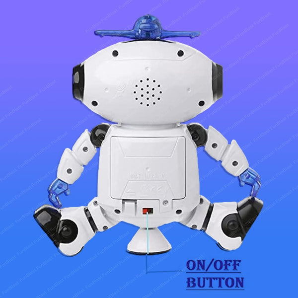 360° Spinning Dancing Robot Toy | Musical Bot with Flashing 3D Lights & Sound | Interactive Kids Entertainment.