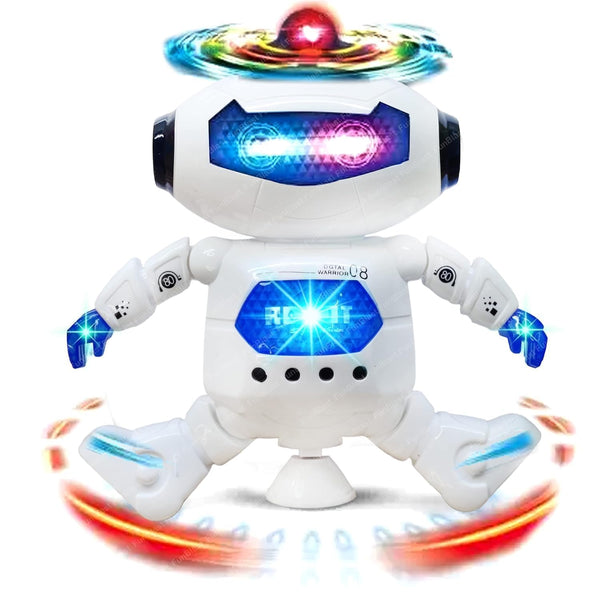 360° Spinning Dancing Robot Toy | Musical Bot with Flashing 3D Lights & Sound | Interactive Kids Entertainment.