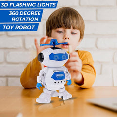 360° Spinning Dancing Robot Toy | Musical Bot with Flashing 3D Lights & Sound | Interactive Kids Entertainment.