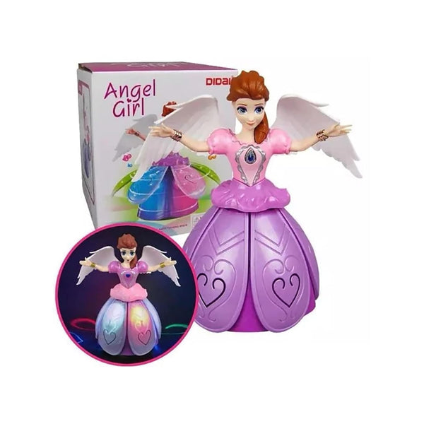 Enchanting Angel Girl Dancing Doll | Spinning Musical Princess Toy with Light Projection | Battery Operated.