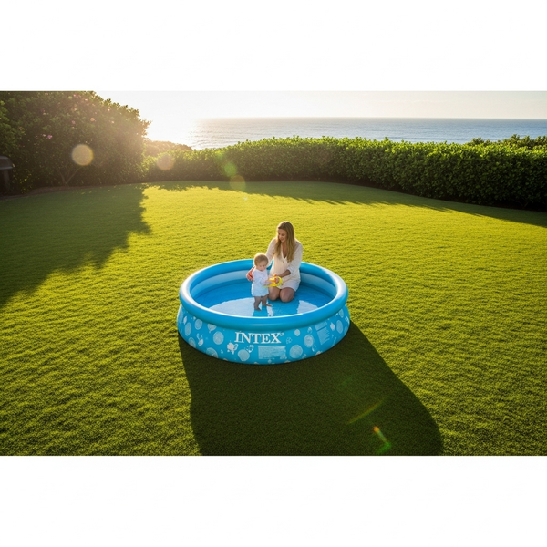 3-Foot Inflatable Baby Pool & Bath Tub | Includes Air Pump | Indoor & Outdoor Kids Swimming Pool (1-3 Years).