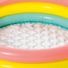 Intex 2-Foot Inflatable Baby Pool | 3-Ring Kids Bath Tub & Swimming Pool | for Ages 0-3 Years (Multicolor).