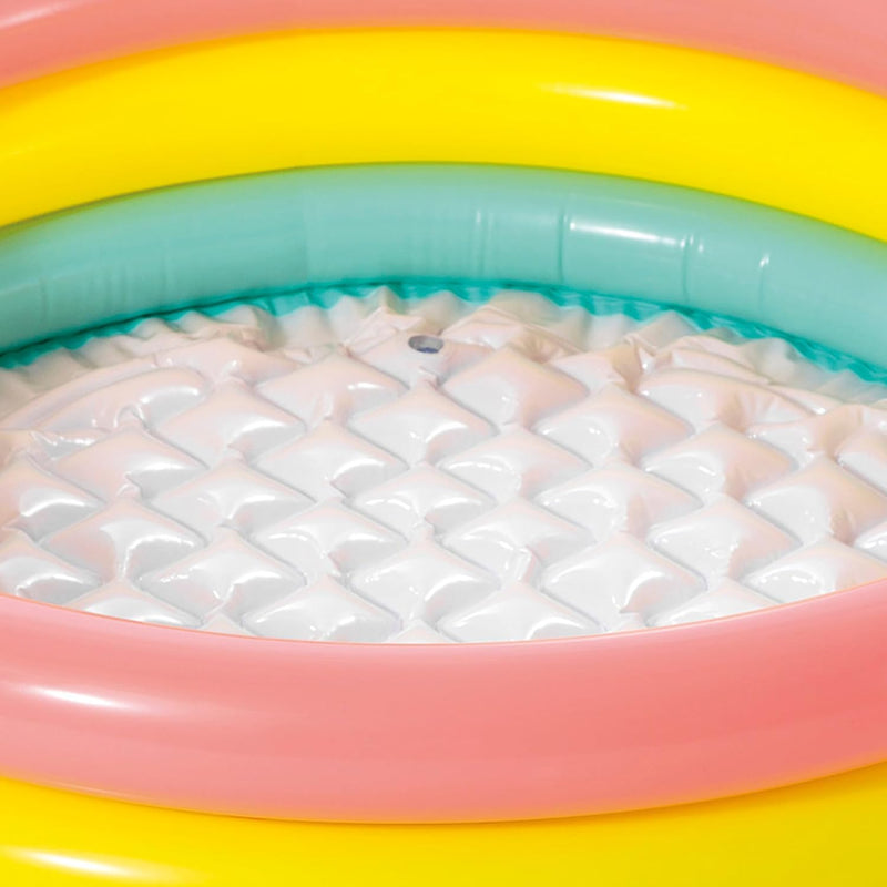 Intex 2-Foot Inflatable Baby Pool | 3-Ring Kids Bath Tub & Swimming Pool | for Ages 0-3 Years (Multicolor).