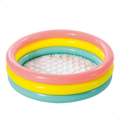 Intex 2-Foot Inflatable Baby Pool | 3-Ring Kids Bath Tub & Swimming Pool | for Ages 0-3 Years (Multicolor).