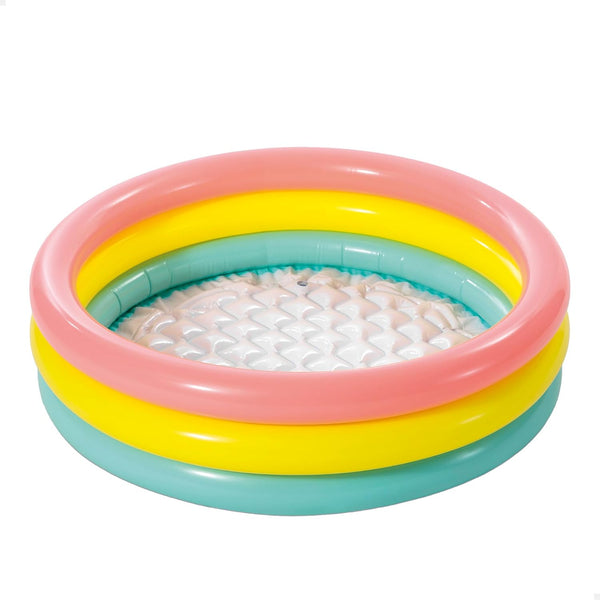 Intex 2-Foot Inflatable Baby Pool | 3-Ring Kids Bath Tub & Swimming Pool | for Ages 0-3 Years (Multicolor).