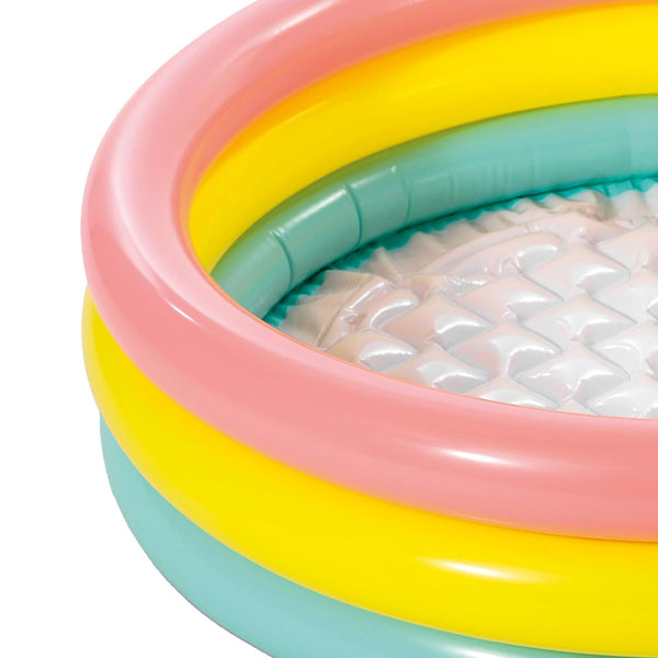 Intex 2-Foot Inflatable Baby Pool | 3-Ring Kids Bath Tub & Swimming Pool | for Ages 0-3 Years (Multicolor).