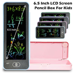 Magical 2-in-1 Pencil Box with LCD Writing Tablet | Includes Stylus & Erase Button | Unique School Supply Case.