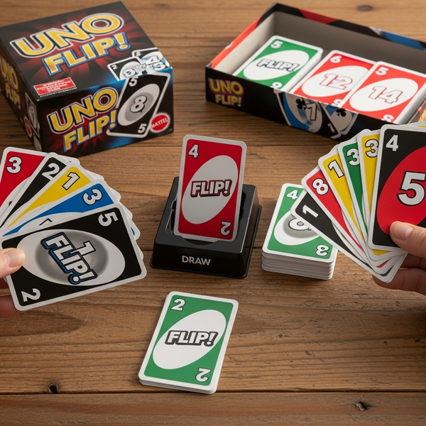 Mattel Games Uno Flip! Card Game | Double-Sided Deck with Special Flip Card | Family Game for Kids & Adults.