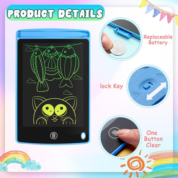 3 - pack LCD Writing Tablets for Kids | 8.5-Inch Color Screen E-Writer | Bulk Birthday Party Return Gifts.