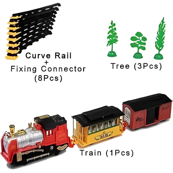 Classic Musical Toy Train Track Set for Kids | Vintage Design with Real Train Sounds & Lights.