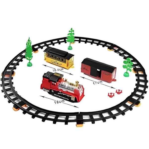 Classic Musical Toy Train Track Set for Kids | Vintage Design with Real Train Sounds & Lights.
