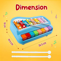 Kids' 2-in-1 Musical Xylophone & Piano | Educational Non-Battery Toy.