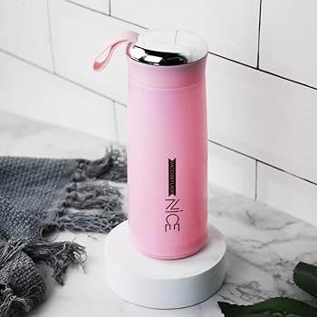Cute Pink Glass Water Bottle for Kids | 400ml Drink Bottle with Protective Sleeve | Fun & Practical Accessory.