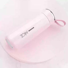 Cute Pink Glass Water Bottle for Kids | 400ml Drink Bottle with Protective Sleeve | Fun & Practical Accessory.