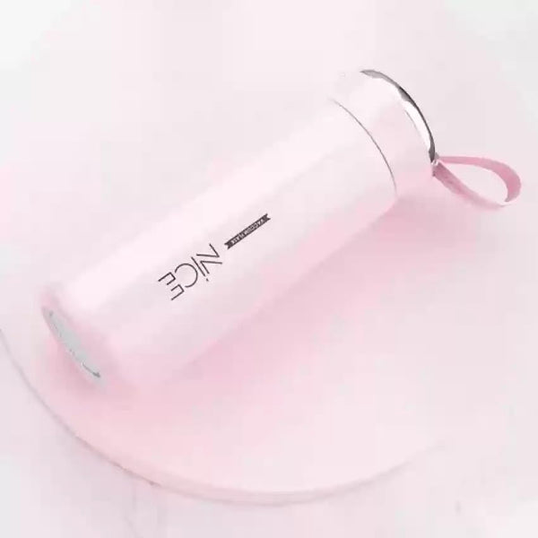 Cute Pink Glass Water Bottle for Kids | 400ml Drink Bottle with Protective Sleeve | Fun & Practical Accessory.