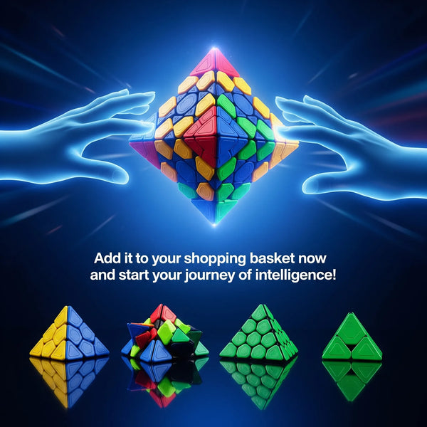 3x3 High Speed Stickerless Pyramid Cube Puzzle | Triangle Shape Magic Cube for Kids & Adults.
