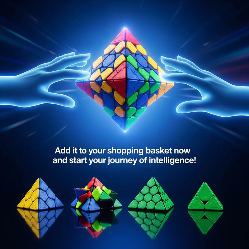 3x3 High Speed Stickerless Pyramid Cube Puzzle | Triangle Shape Magic Cube for Kids & Adults.