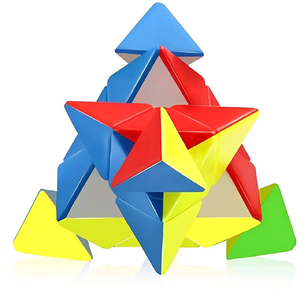 3x3 High Speed Stickerless Pyramid Cube Puzzle | Triangle Shape Magic Cube for Kids & Adults.