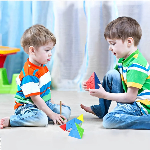3x3 High Speed Stickerless Pyramid Cube Puzzle | Triangle Shape Magic Cube for Kids & Adults.