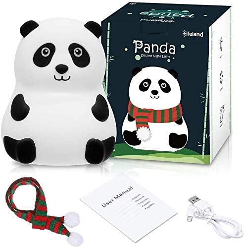 Silicone Panda Touch Night Lamp for Kids | 7-Color Changing USB Rechargeable Light | Gesture Control.