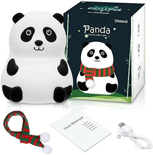Silicone Panda Touch Night Lamp for Kids | 7-Color Changing USB Rechargeable Light | Gesture Control.
