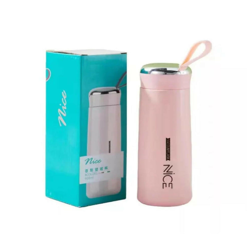 Cute Pink Glass Water Bottle for Kids | 400ml Drink Bottle with Protective Sleeve | Fun & Practical Accessory.