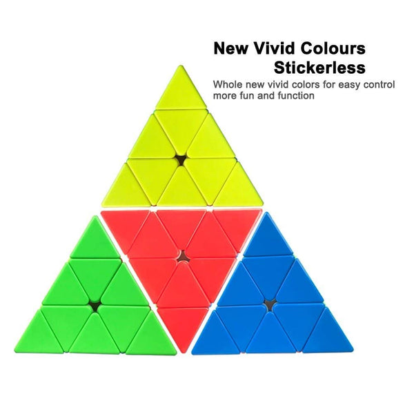 Pyraminx Triangle Speed Cube Puzzle Toy | Stickerless Magic Pyramid Cube for Kids & Adults.