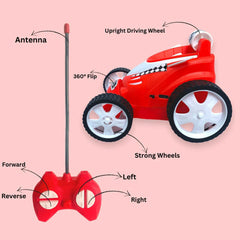 Rechargeable Mini RC Stunt Car | 360° Rotating 4WD Remote Control Car | USB Charging (Multi Color).