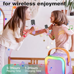 Portable K12 Mini Portable Bluetooth Karaoke Speaker with Wireless Microphone and Dynamic Lights Kids Karaoke Machine Bluetooth Speaker Toys 10+Years Boys Birthday Gift for Girls Kids Boys