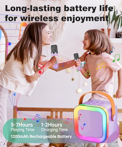 Portable K12 Mini Portable Bluetooth Karaoke Speaker with Wireless Microphone and Dynamic Lights Kids Karaoke Machine Bluetooth Speaker Toys 10+Years Boys Birthday Gift for Girls Kids Boys