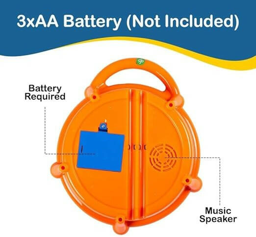 Kids Musical Flash Drum Set | 3D Lights & 2 Drum Sticks | Age 3+ Educational Toy.
