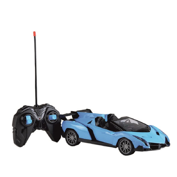High-Speed RC Racing Car with Rechargeable Battery | Electric Remote Control Toy with LED Lights | Blue.