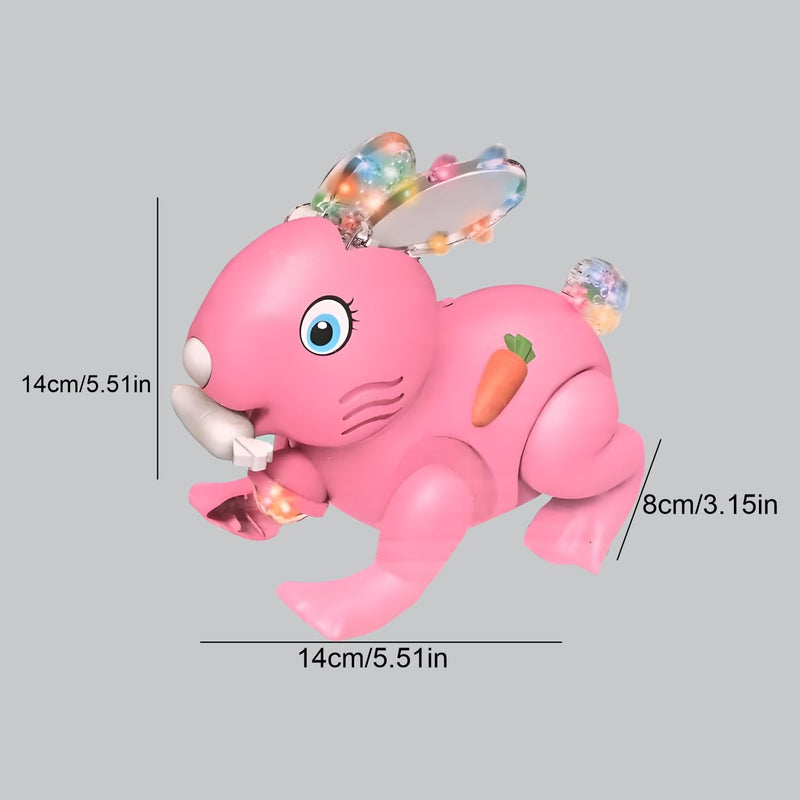 Rabbit for Kids with 3D Flashing Lights, Music, 360-degree Dance Moves, Educational Toy, Battery Operated, Ages 1+ - Multicolor| Jumping Rabbit