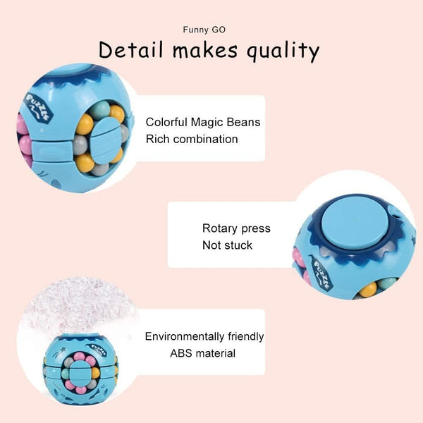 Infinity Cube Fidget Toy | Stress & Anxiety Relief Sensory Toy | Rotating Magic Bean Puzzle.