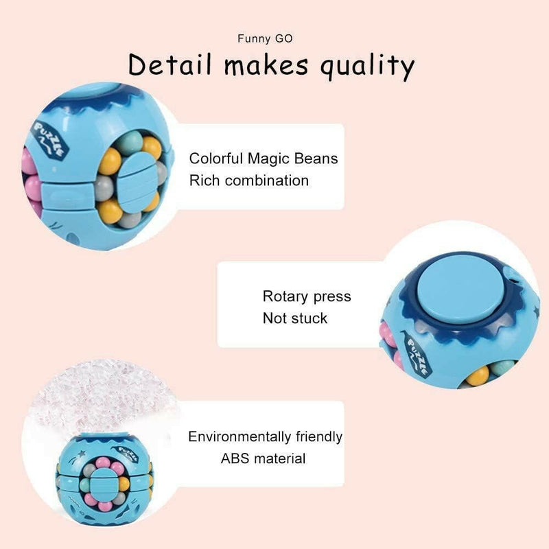 Infinity Cube Fidget Toy | Stress & Anxiety Relief Sensory Toy | Rotating Magic Bean Puzzle.