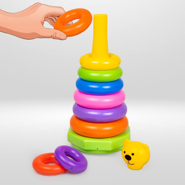 Educational Stacking Rings Baby Toy | 7-Piece Multicolor Stacker for Toddlers | 6 Months+.