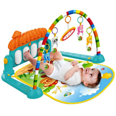 3-in-1 Baby Play Gym Mat & Piano Rack | Kick & Play Musical Activity Center with Rattles | for Newborns (0-18 Months).