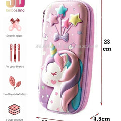 3D EVA Pencil Case for Girls | Large Capacity Stationery Box & Organizer | Multi Theme & Color.