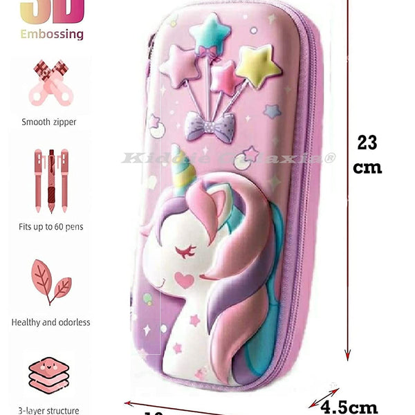 3D EVA Pencil Case for Girls | Large Capacity Stationery Box & Organizer | Multi Theme & Color.